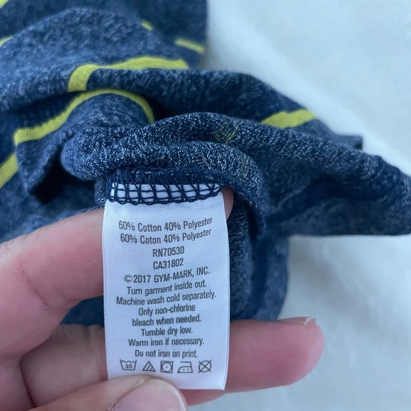 Crazy 8 Navy and Yellow Striped Long Sleeve Henley - Picture 5 of 7